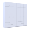 Kleiderschrank-Set Doros Lukas Weiß 3+3 Türen 255x50x240 (42005110)