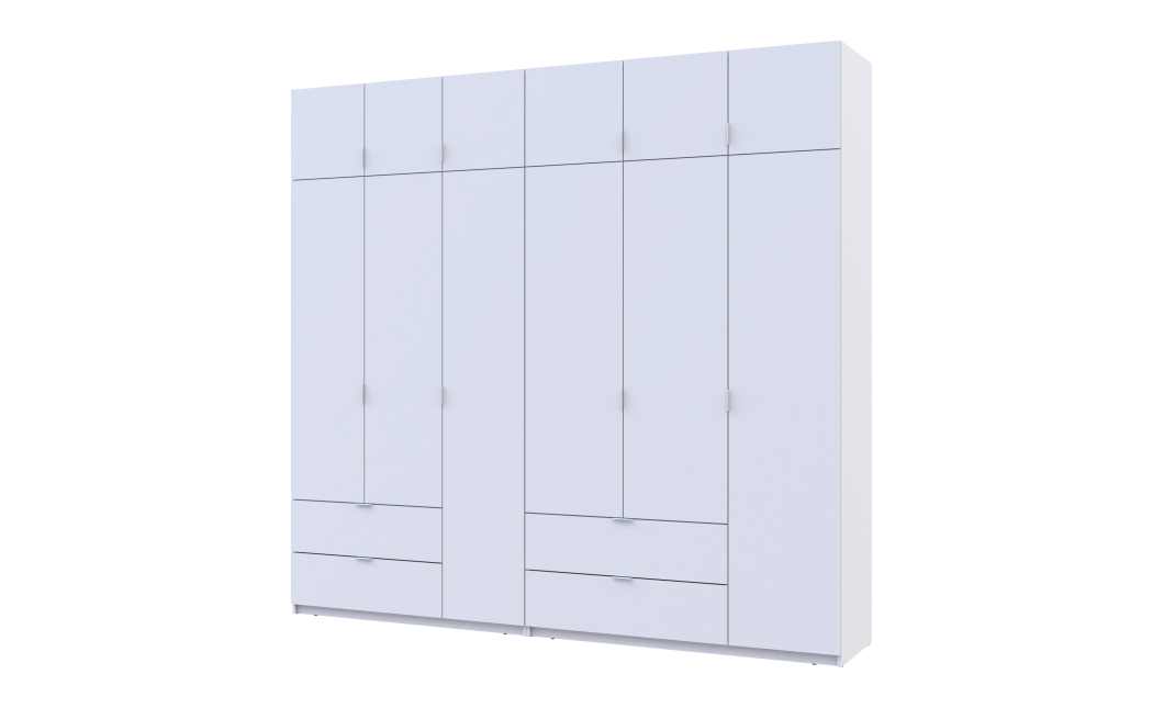 Kleiderschrank-Set Doros Lukas Weiß 3+3 Türen 255x50x240 (42005110)