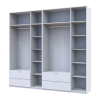 Kleiderschrank-Set Doros Lukas Weiß 3+3 Türen 255x50x240 (42005110)