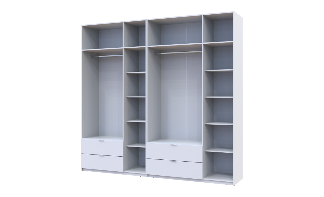 Kleiderschrank-Set Doros Lukas Weiß 3+3 Türen 255x50x240 (42005110)