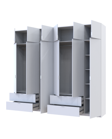 Kleiderschrank Doros Lukas Weiß 3+3 Türen 270x50x240 (42005114)