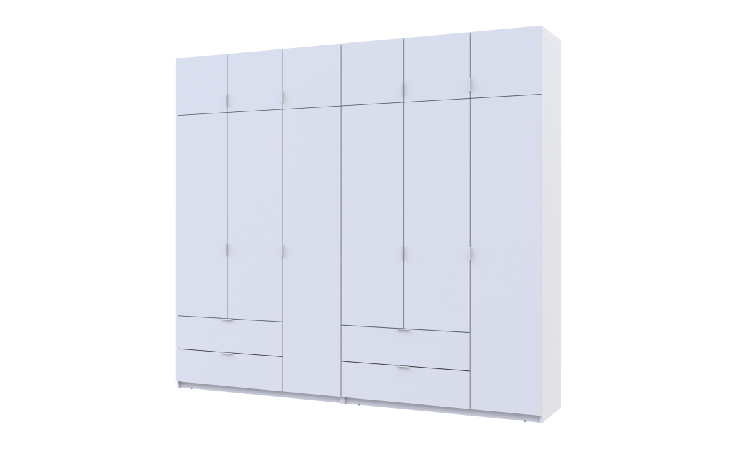 Kleiderschrank Doros Lukas Weiß 3+3 Türen 270x50x240 (42005114)