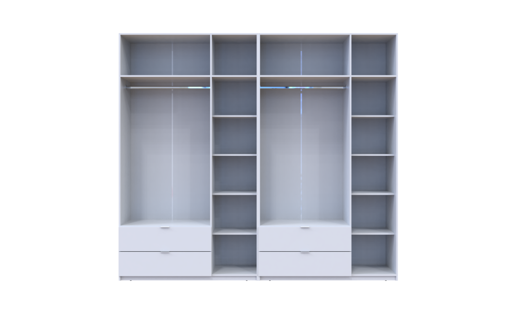 Kleiderschrank Doros Lukas Weiß 3+3 Türen 270x50x240 (42005114)