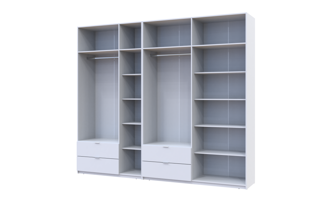 Kleiderschrank Doros Lukas Weiß 3+4 Türen 280x50x240 (42005118)