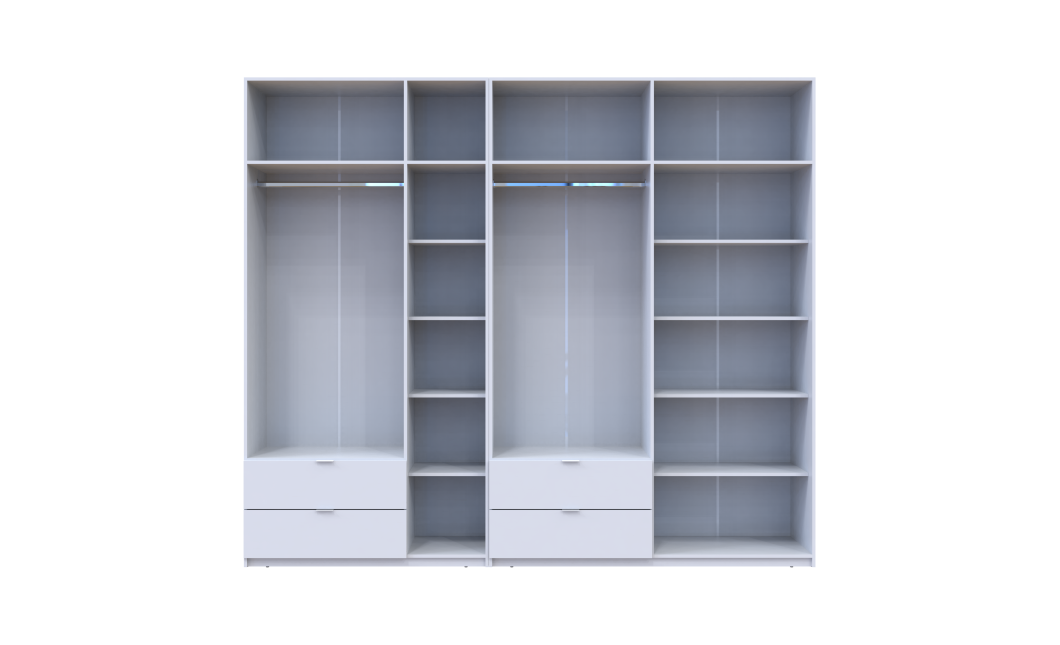 Kleiderschrank Doros Lukas Weiß 3+4 Türen 280x50x240 (42005118)