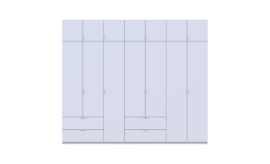 Kleiderschrank Doros Lukas Weiß 3+4 Türen 280x50x240 (42005118)