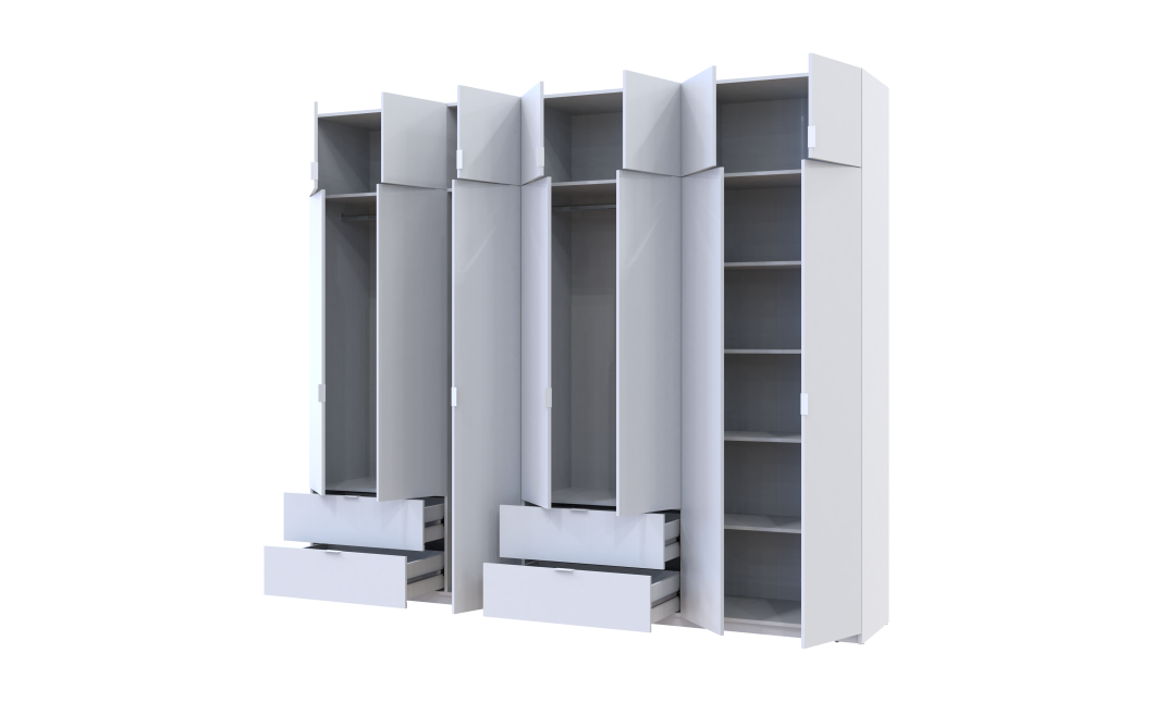 Kleiderschrank Doros Lukas Weiß 3+4 Türen 280x50x240 (42005118)