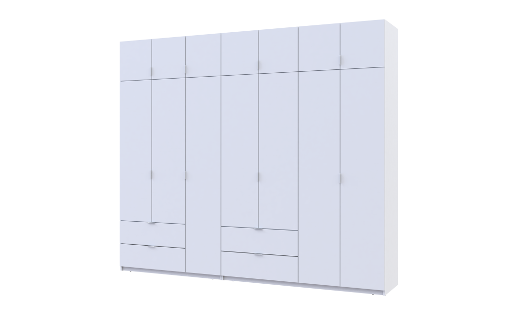Kleiderschrank Doros Lukas Weiß 3+4 Türen 280x50x240 (42005118)