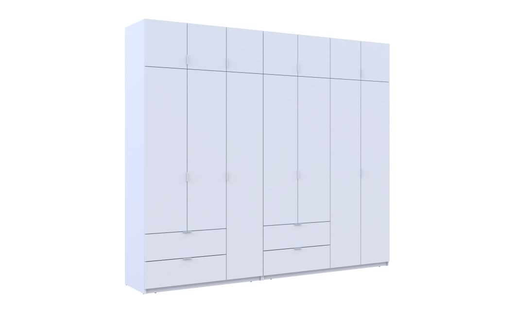 Kleiderschrank Doros Lukas Weiß 3+4 Türen 280x50x240 (42005118)