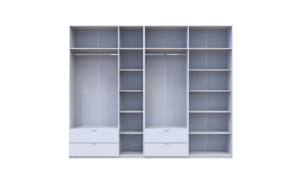 Kleiderschrank Doros Lukas Weiß 3+4 Türen 295x50x240 (42005122)