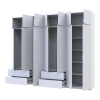 Kleiderschrank Doros Lukas Weiß 3+4 Türen 295x50x240 (42005122)