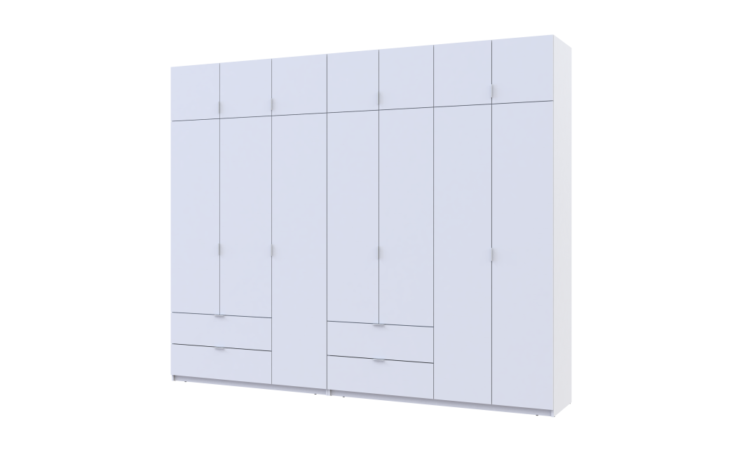 Kleiderschrank Doros Lukas Weiß 3+4 Türen 295x50x240 (42005122)