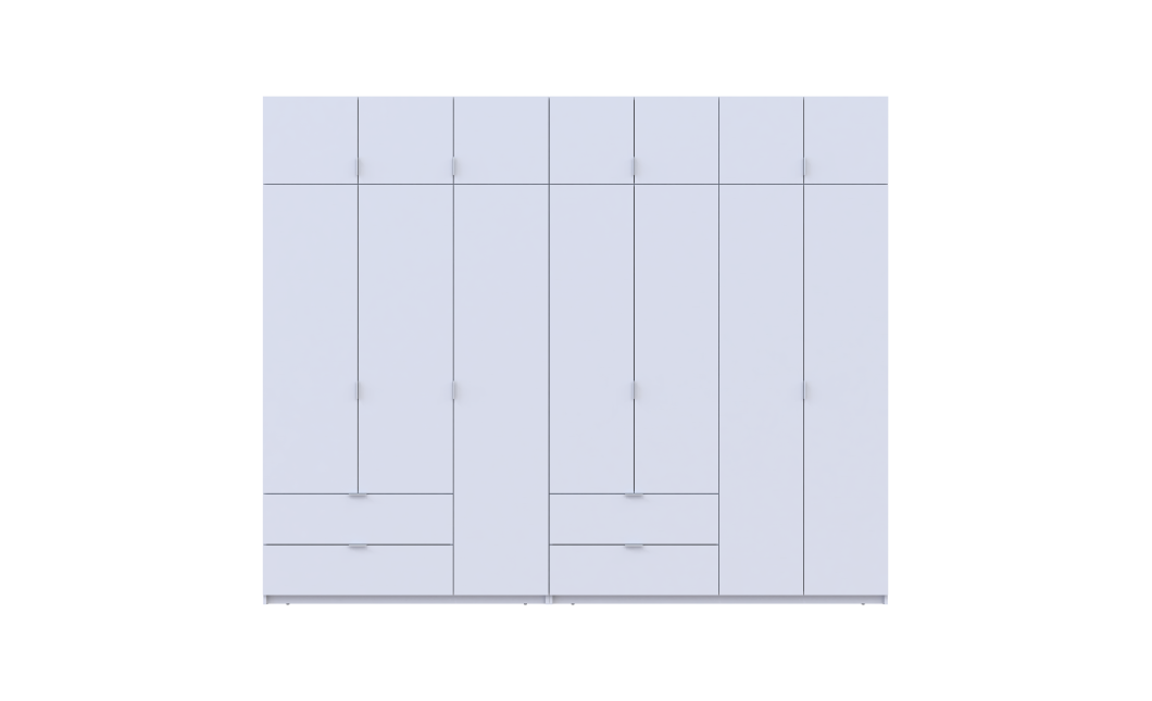 Kleiderschrank Doros Lukas Weiß 3+4 Türen 295x50x240 (42005122)