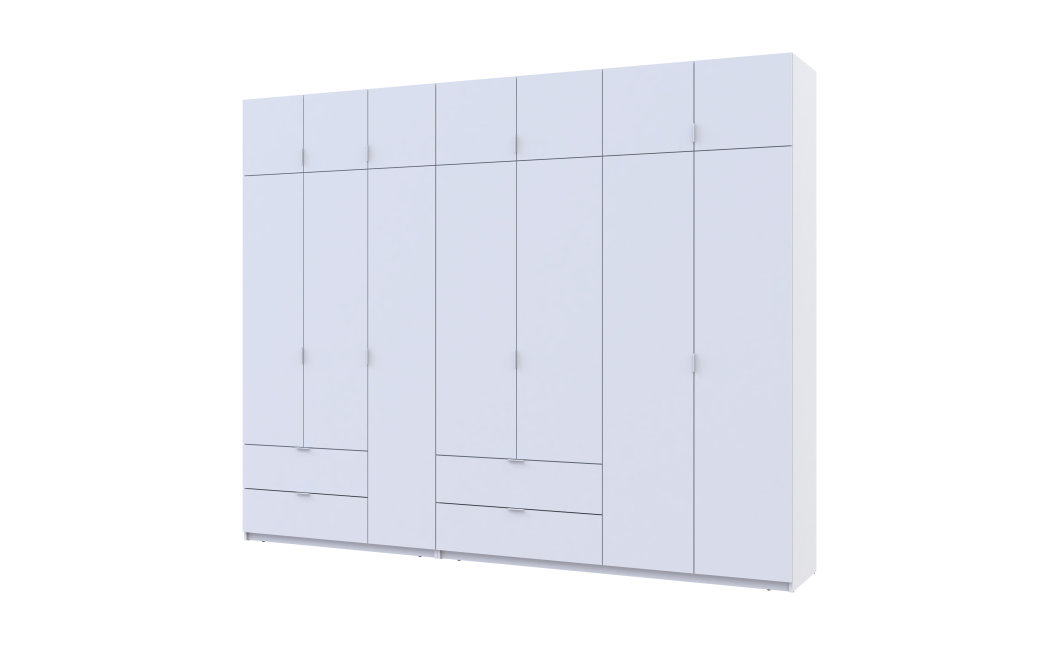 Kleiderschrank-Set Doros Lukas Weiß 3+4 Türen 300x50x240 (42005130)