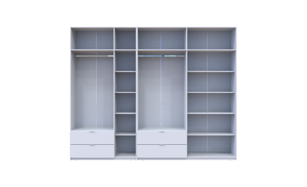 Kleiderschrank-Set Doros Lukas Weiß 3+4 Türen 300x50x240 (42005130)