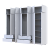 Kleiderschrank-Set Doros Lukas Weiß 3+4 Türen 300x50x240 (42005130)