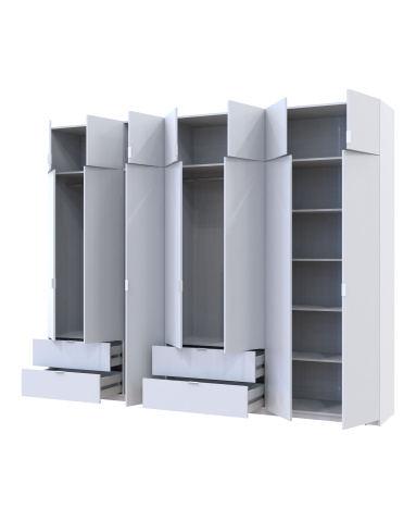 Kleiderschrank-Set Doros Lukas Weiß 3+4 Türen 300x50x240 (42005130)