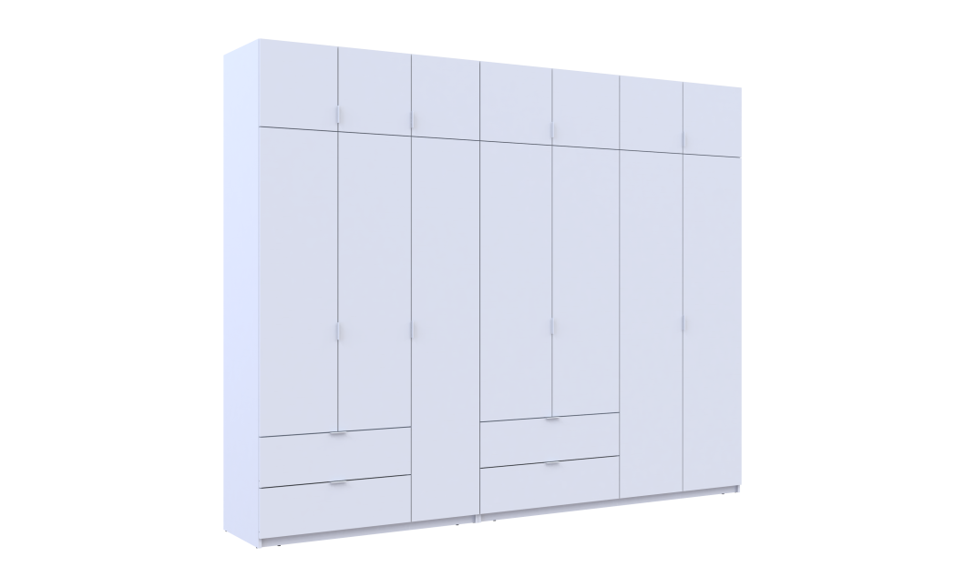 Kleiderschrank-Set Doros Lukas Weiß 3+4 Türen 300x50x240 (42005130)