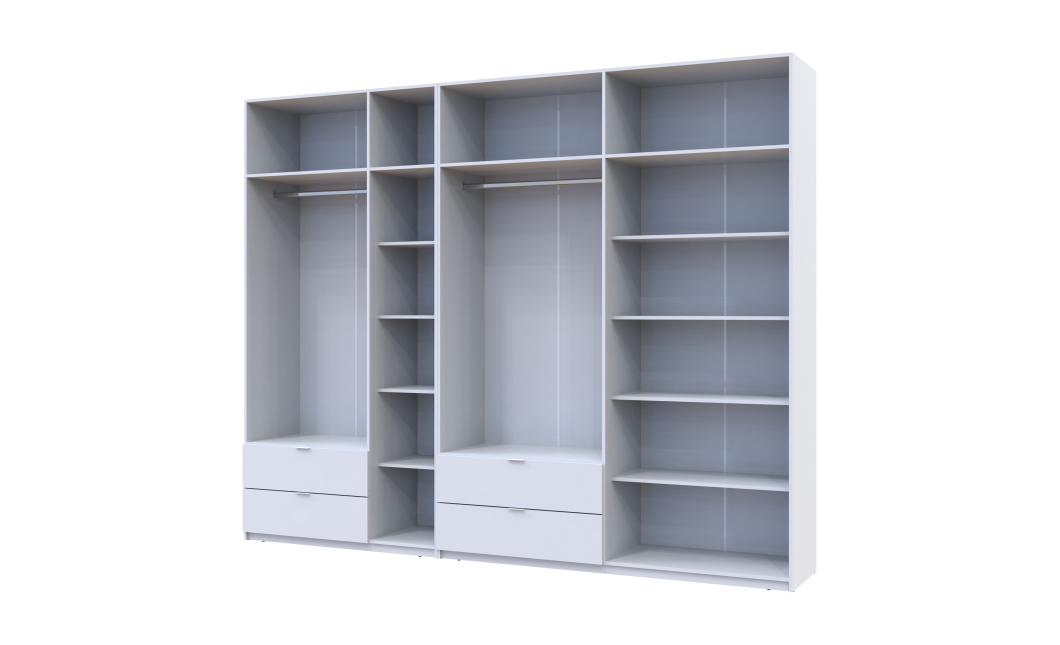 Kleiderschrank-Set Doros Lukas Weiß 3+4 Türen 300x50x240 (42005130)