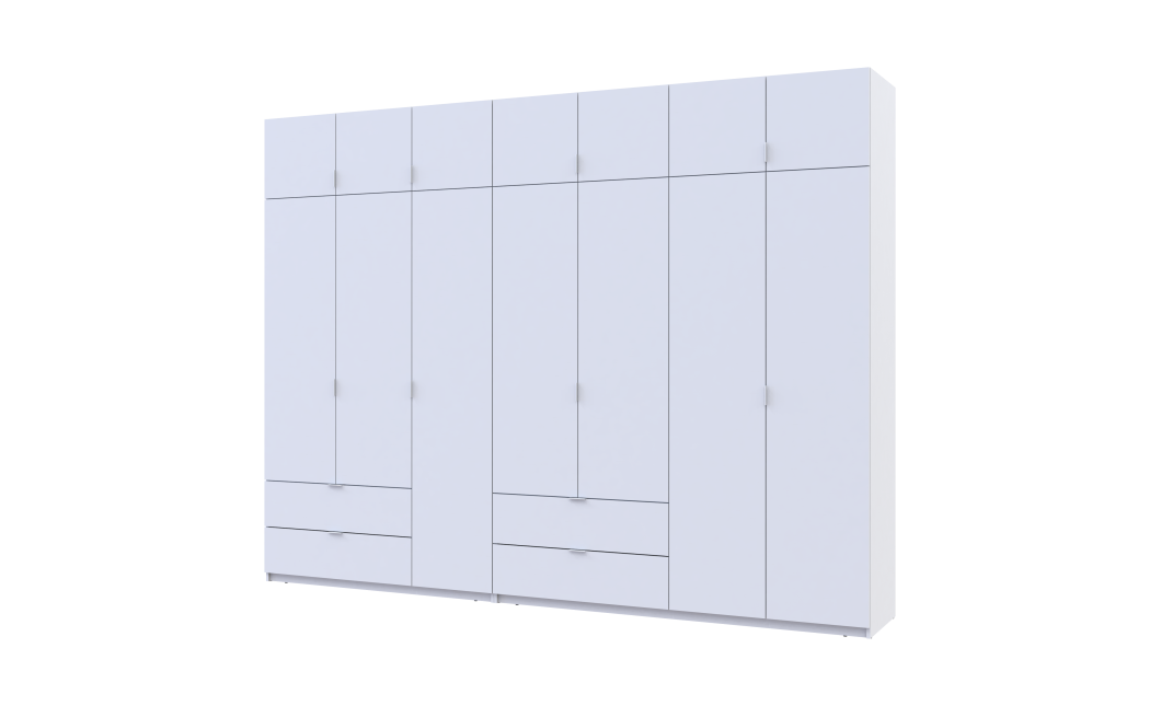 Kleiderschrank Doros Lukas Weiß 3+4 Türen 315x50x240 (42005134)