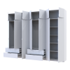 Kleiderschrank Doros Lukas Weiß 3+4 Türen 315x50x240 (42005134)