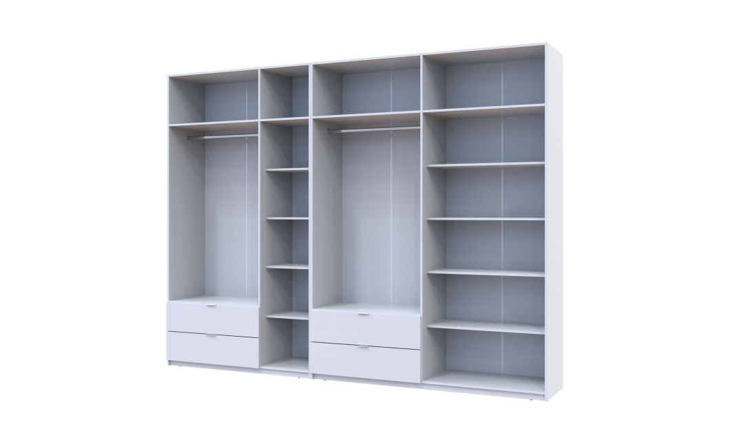 Kleiderschrank Doros Lukas Weiß 3+4 Türen 315x50x240 (42005134)