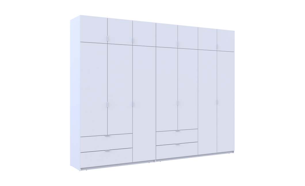 Kleiderschrank Doros Lukas Weiß 3+4 Türen 315x50x240 (42005134)
