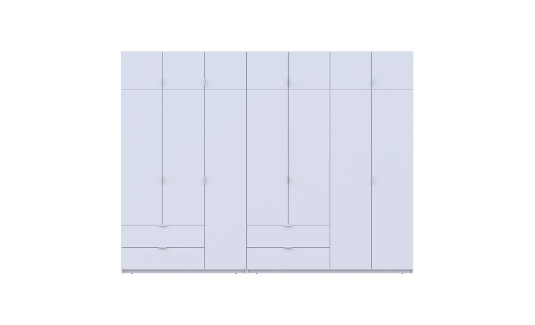 Kleiderschrank Doros Lukas Weiß 3+4 Türen 315x50x240 (42005134)