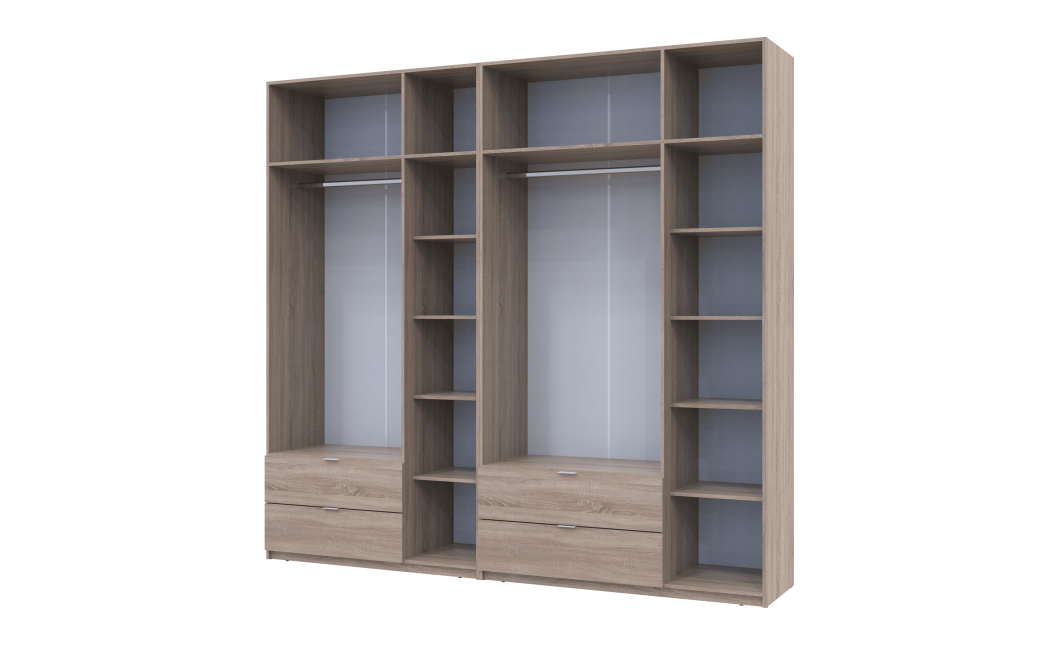 Kleiderschrank Doros Lukas Sonoma Eiche 3+3 Türen 255x50x240 (42005111)