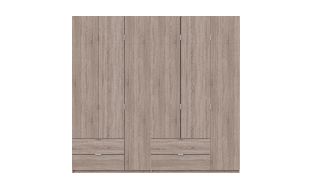 Kleiderschrank Doros Lukas Sonoma Eiche 3+3 Türen 255x50x240 (42005111)