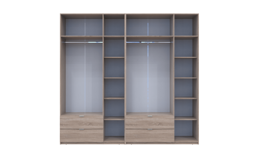 Kleiderschrank Doros Lukas Sonoma Eiche 3+3 Türen 255x50x240 (42005111)