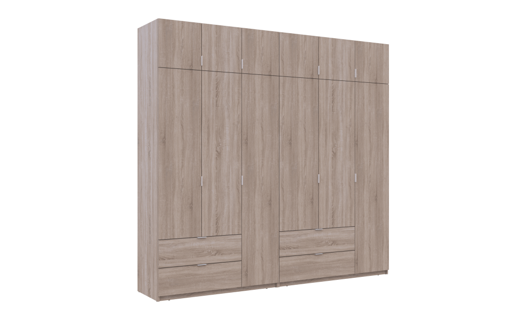 Kleiderschrank Doros Lukas Sonoma Eiche 3+3 Türen 255x50x240 (42005111)
