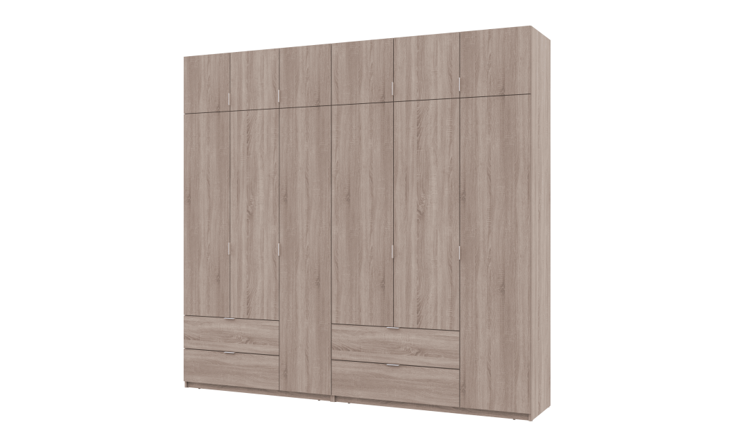 Kleiderschrank Doros Lukas Sonoma Eiche 3+3 Türen 255x50x240 (42005111)
