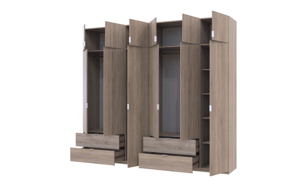 Kleiderschrank Doros Lukas Sonoma Eiche 3+3 Türen 270x50x240 (42005115)