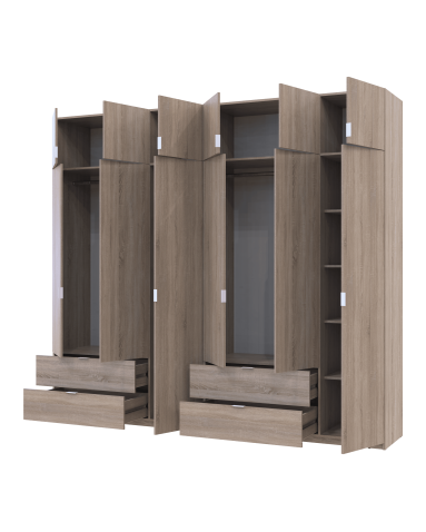 Kleiderschrank Doros Lukas Sonoma Eiche 3+3 Türen 270x50x240 (42005115)