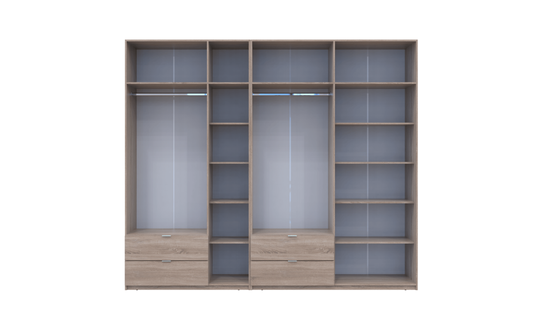 Kleiderschrank Doros Lukas Sonoma Eiche 3+4 Türen 280x50x240 (42005119)