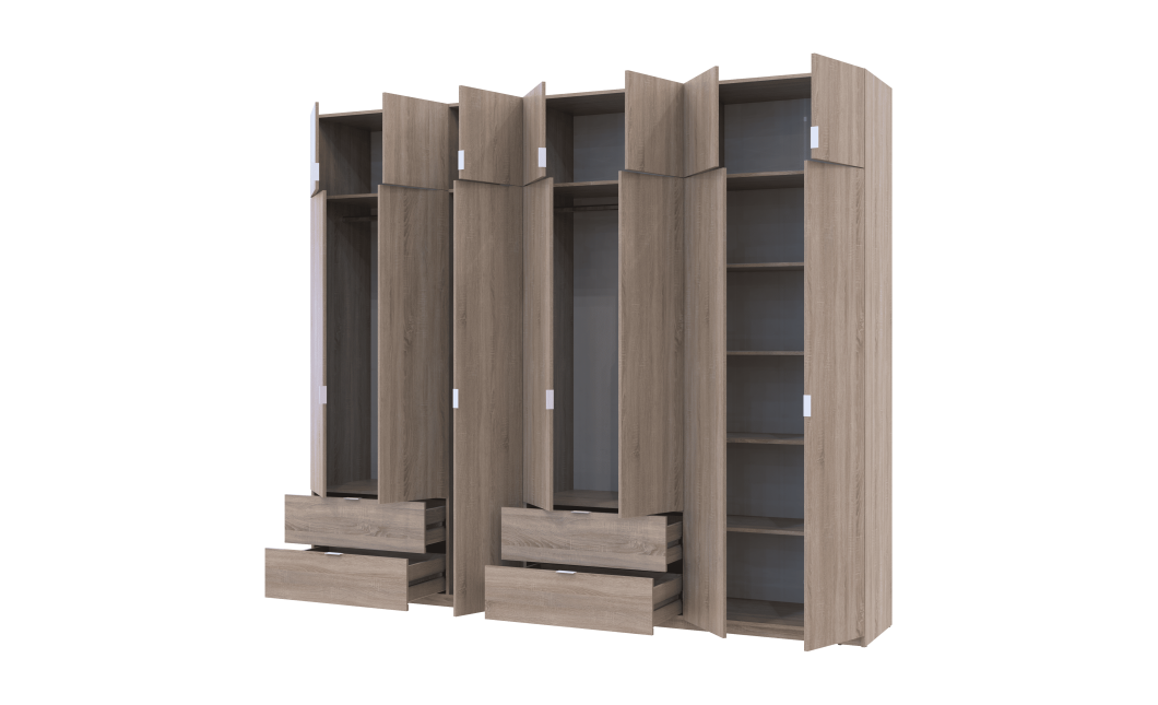 Kleiderschrank Doros Lukas Sonoma Eiche 3+4 Türen 280x50x240 (42005119)