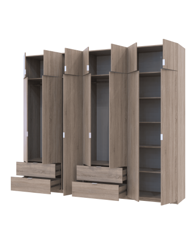 Kleiderschrank Doros Lukas Sonoma Eiche 3+4 Türen 280x50x240 (42005119)