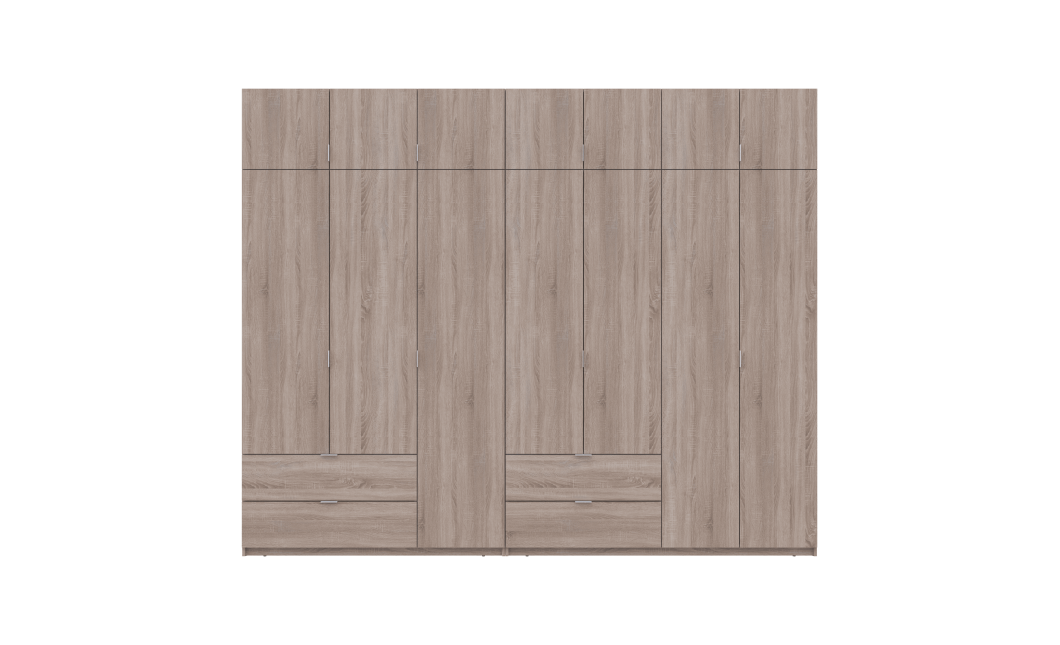 Kleiderschrank Doros Lukas Sonoma Eiche 3+4 Türen 295x50x240 (42005123)