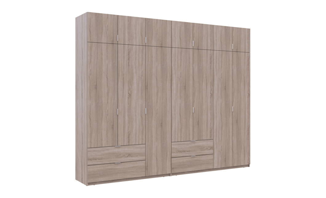 Kleiderschrank Doros Lukas Sonoma Eiche 3+4 Türen 295x50x240 (42005123)
