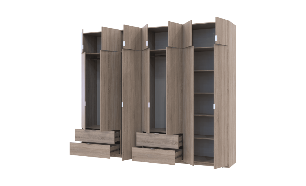 Kleiderschrank Doros Lukas Sonoma Eiche 3+4 Türen 295x50x240 (42005123)