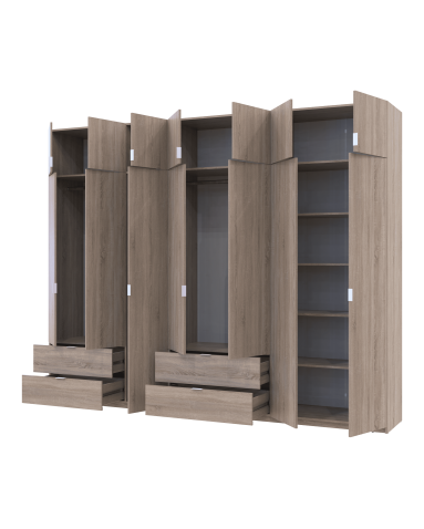 Kleiderschrank Doros Lukas Sonoma Eiche 3+4 Türen 300x50x240 (42005131)