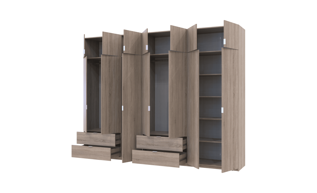 Kleiderschrank Doros Lukas Sonoma Eiche 3+4 Türen 315x50x240 (42005135)