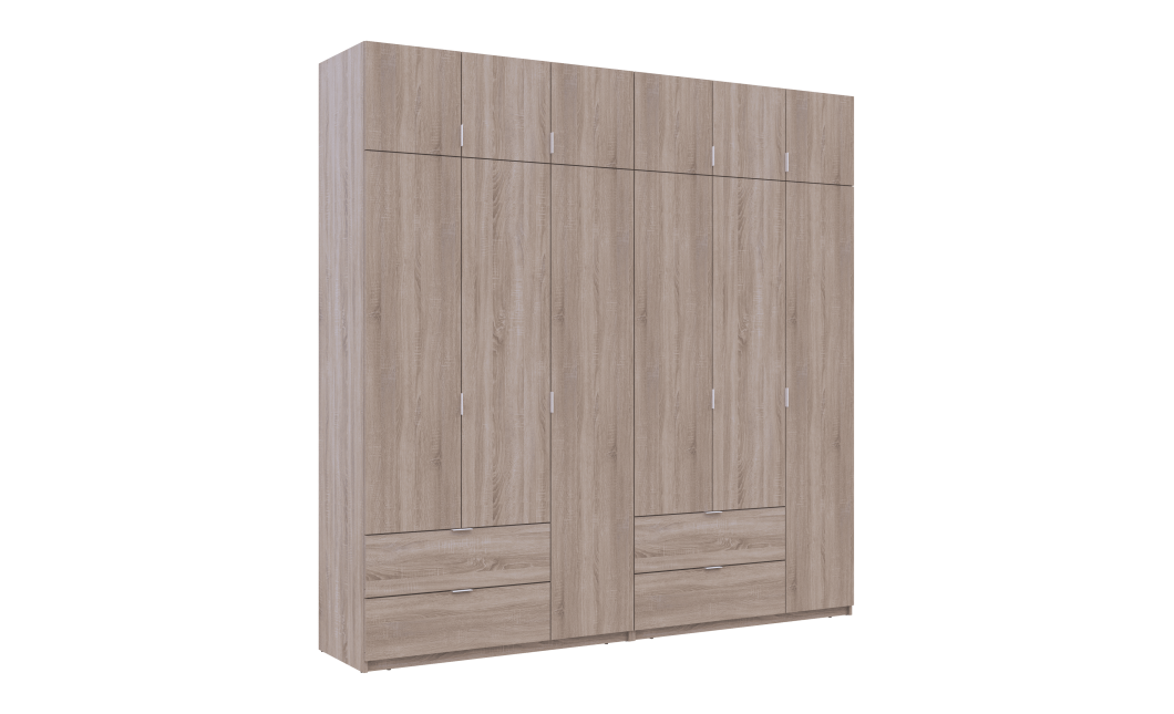 Kleiderschrank Doros Lukas Sonoma Eiche 3+3 Türen 240x50x240 (42005107)
