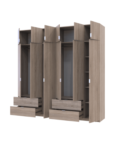 Kleiderschrank Doros Lukas Sonoma Eiche 3+3 Türen 240x50x240 (42005107)