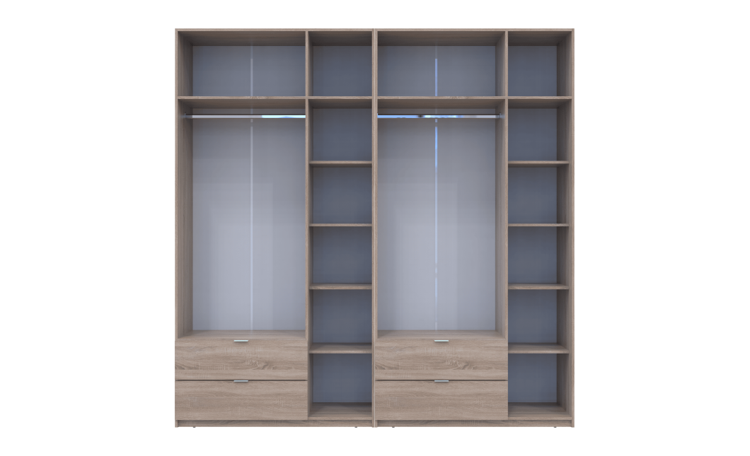 Kleiderschrank Doros Lukas Sonoma Eiche 3+3 Türen 240x50x240 (42005107)
