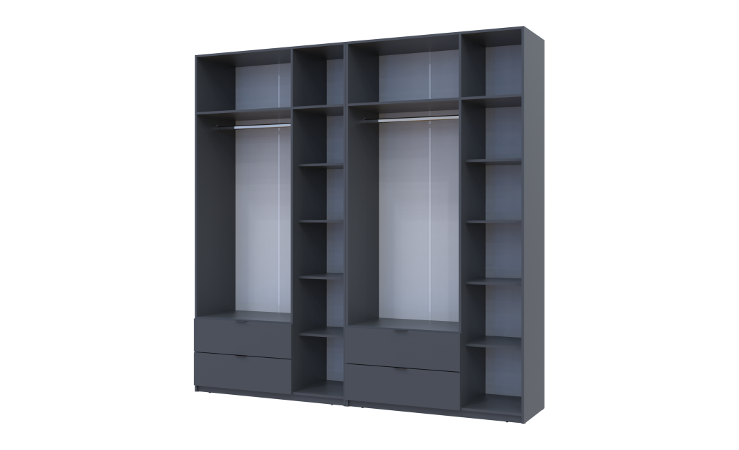 Kleiderschrank Doros Lukas Graphitgrau 3+3 Türen 240x50x240 (42005109)