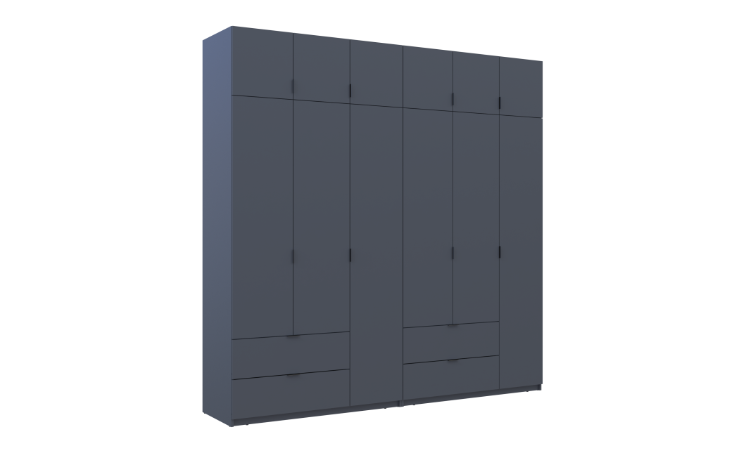 Kleiderschrank Doros Lukas Graphitgrau 3+3 Türen 240x50x240 (42005109)