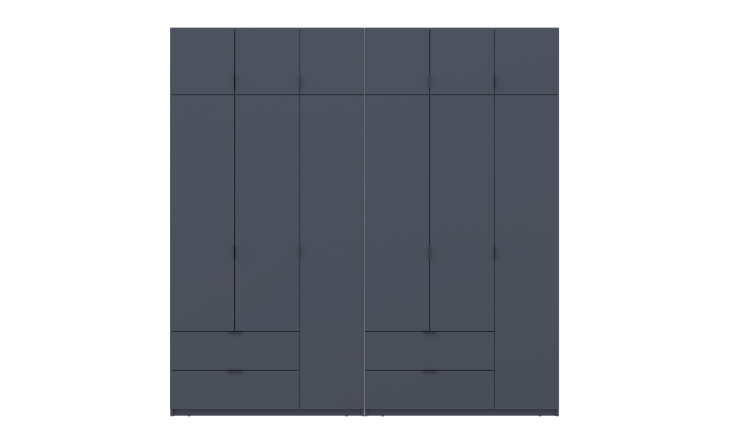Kleiderschrank Doros Lukas Graphitgrau 3+3 Türen 240x50x240 (42005109)