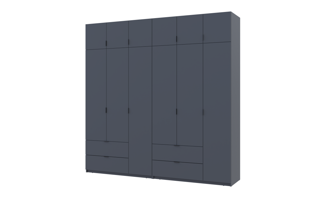 Kleiderschrank Doros Lukas Graphitgrau 3+3 Türen 240x50x240 (42005109)
